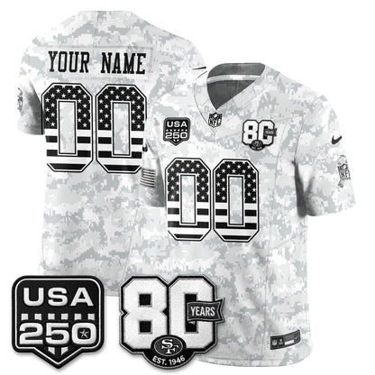 San Francisco 49ers 2026 Salute to Service Edition Vapor Custom Jersey - Stitched-NQD