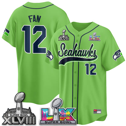 Seattle Seahawks S.Bowl Champs Baseball Vapor Jersey - Stitched