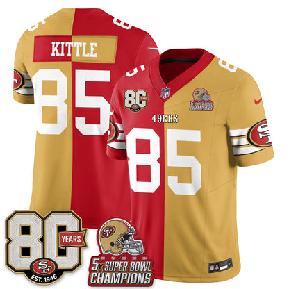 San Francisco 49ers Split Style Vapor Jersey - Stitched