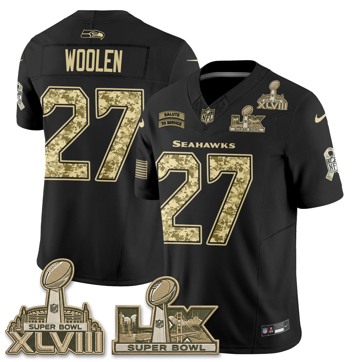 Seattle Seahawks 2026 Salute to Service V2 Vapor Jersey - Stitched