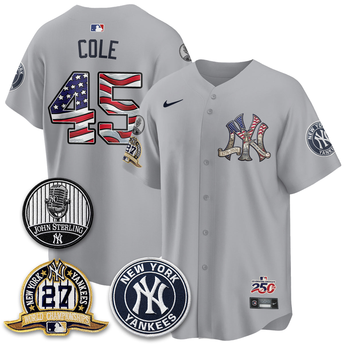 New York Yankees Independence Day USA Vapor Limited Jersey - Stitched