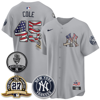 New York Yankees Independence Day USA Vapor Limited Jersey - Stitched