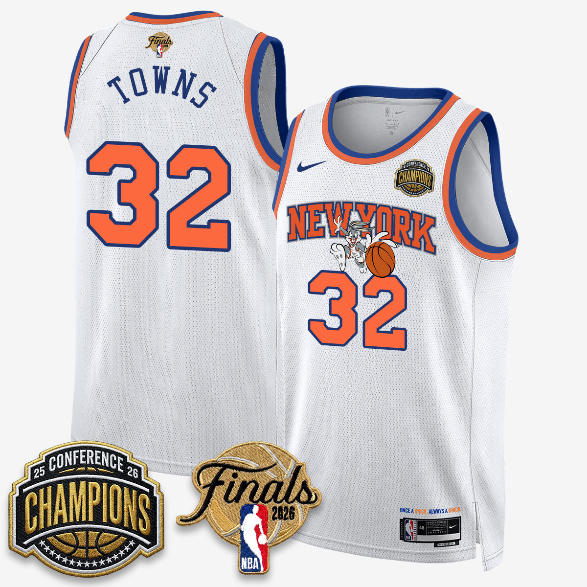 New York Knicks 2026 NBA Eastern Conference Champions x Looney Tunes Vapor Jersey V2- Stitched
