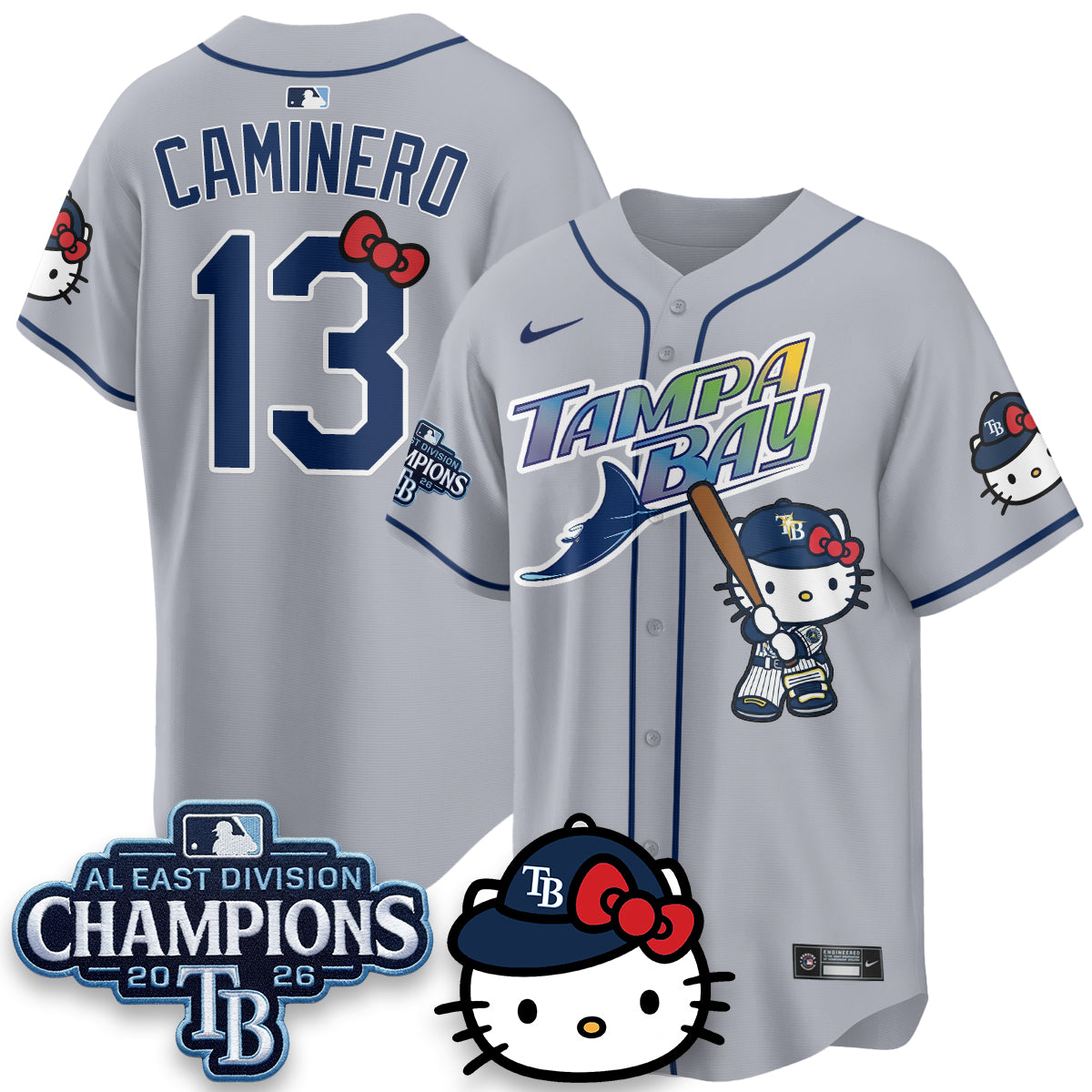Tampa Bay Rays x Meow KT 2026 AL East Champs Vapor Jersey - Stitched-NQD