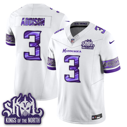 Minnesota Vikings Fangear Edition Warrior Skol Patch Vapor Jersey - Stitched