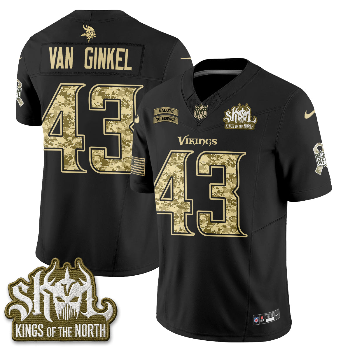 Minnesota Vikings 2026 Salute to Service V2 Vapor Jersey - Stitched-NQD