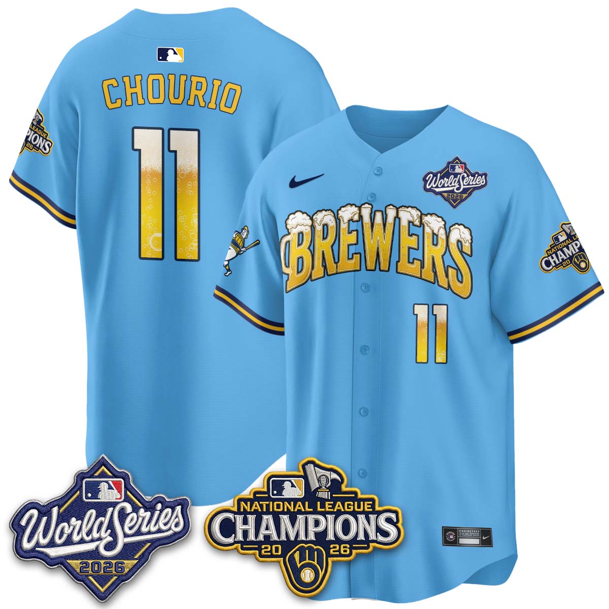 Milwaukee Brewers "Pitcher & Pint" WS26 & 2026 NL Champions Vapor Jersey - Stitched (V2)
