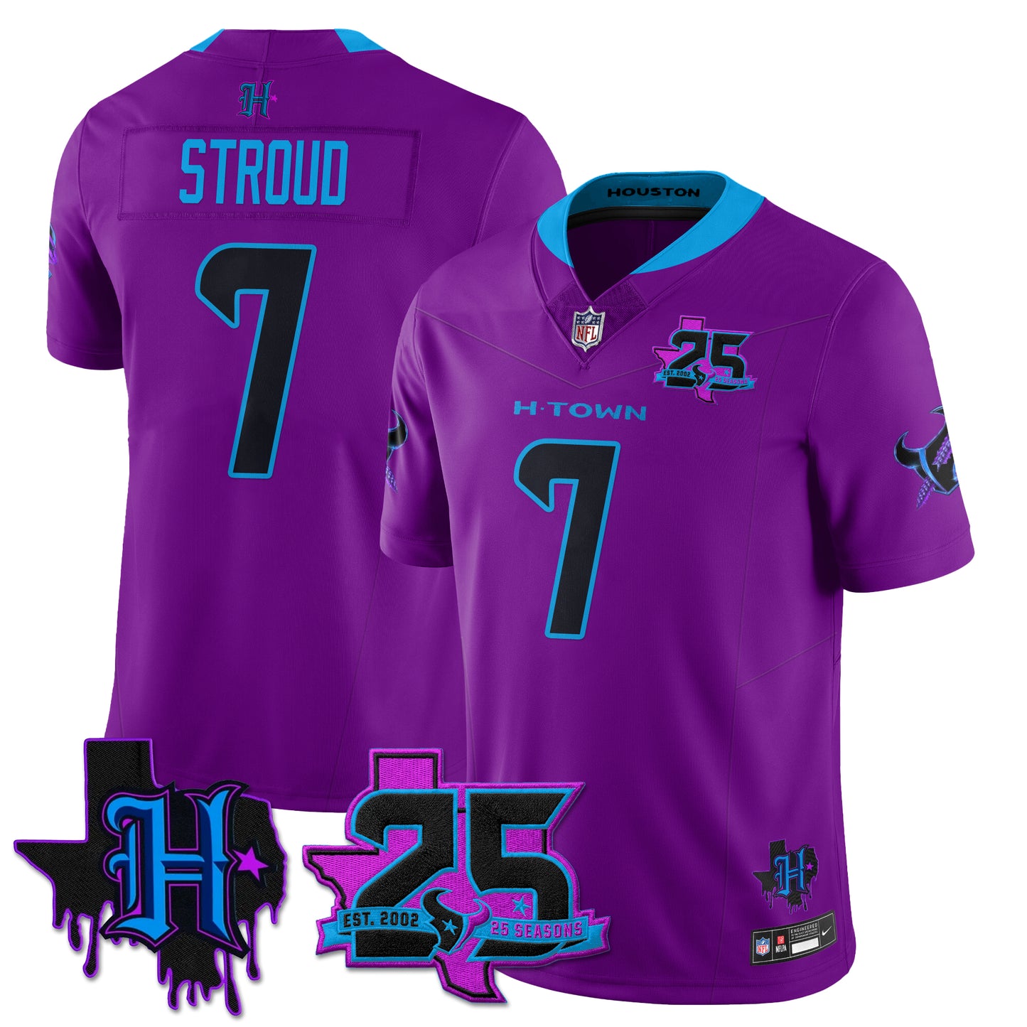 Houston Texans 25th Seasons in 2026 DJ Screw Vapor Limited Jersey - All Stitched