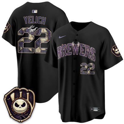Milwaukee Brewers Nightmare Edition Vapor Jersey - Printed