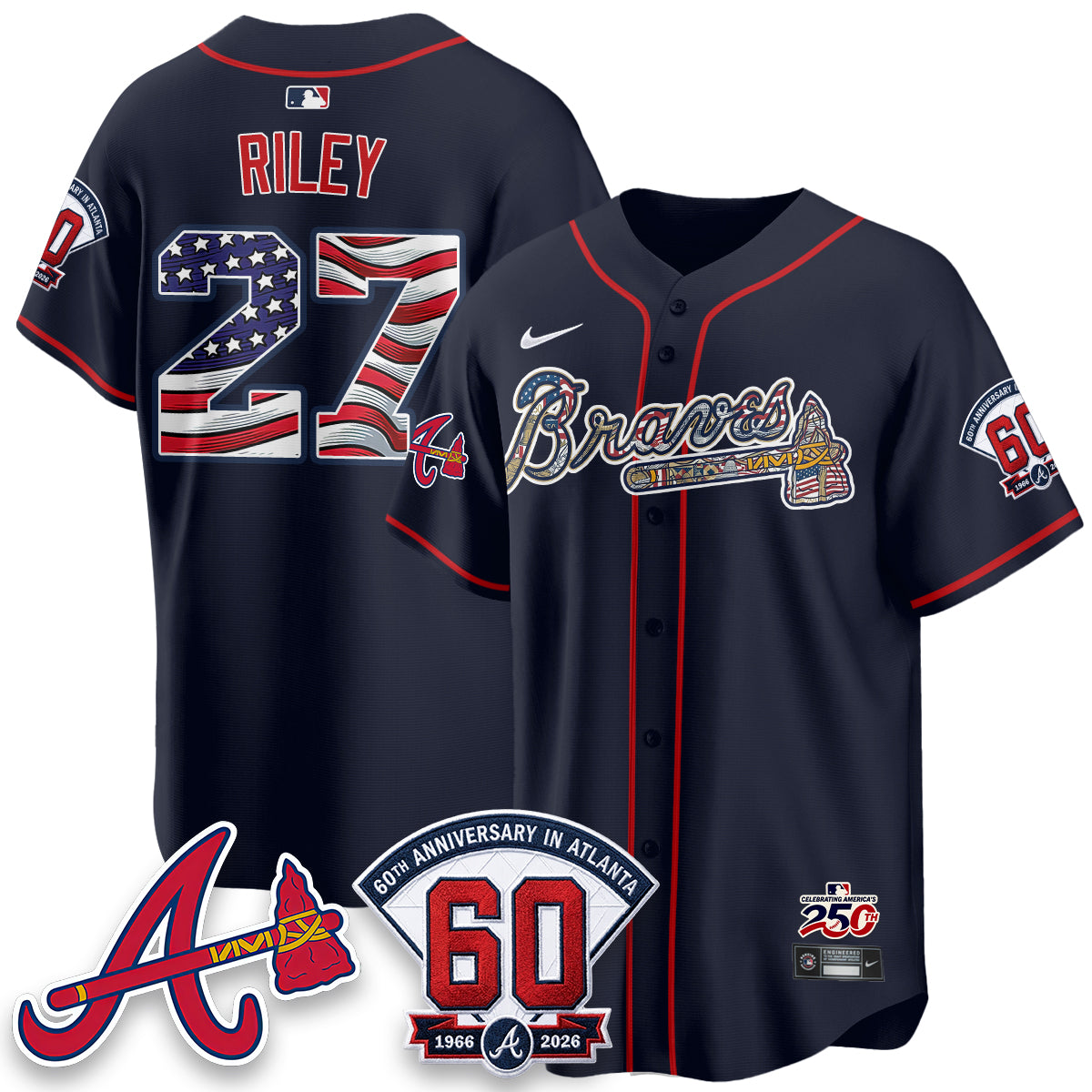Atlanta Braves 2026 Independence Day USA Vapor Limited Jersey - Stitched