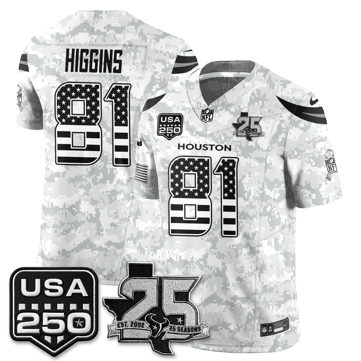 Houston Texans 2026 Salute to Service Edition Vapor Jersey - Stitched