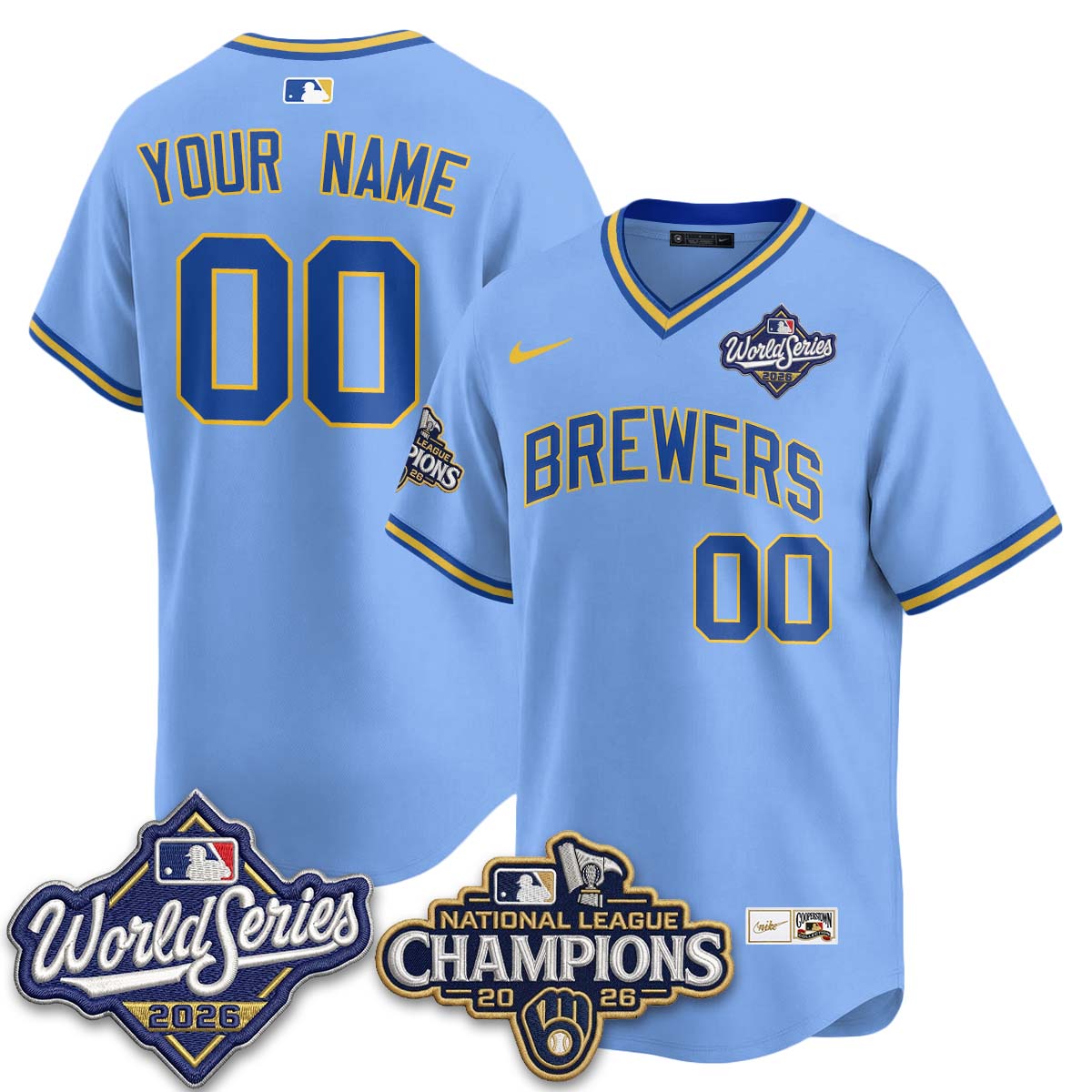 MIL 2026 NL Champions Custom Throwback Jersey - Stitched-NQD