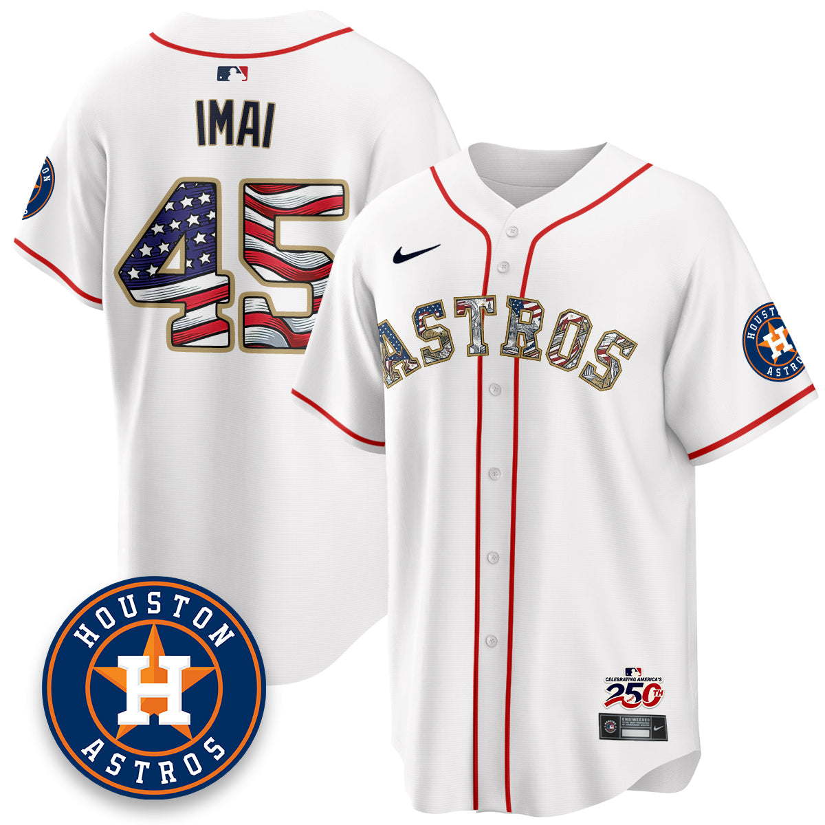 Houston Astros 2026 Independence Day USA Vapor Limited Jersey - Stitched