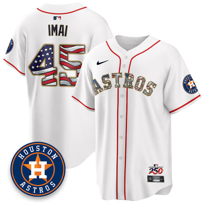 Houston Astros 2026 Independence Day USA Vapor Limited Jersey - Stitched