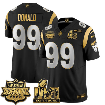 Los Angeles Rams SBowl Champs Gold Vapor Jersey - Stitched