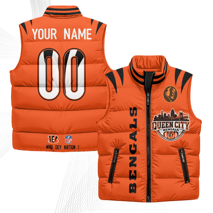 Cincinnati Bengals John Madden Patch Custom Puffer Vest - Printed