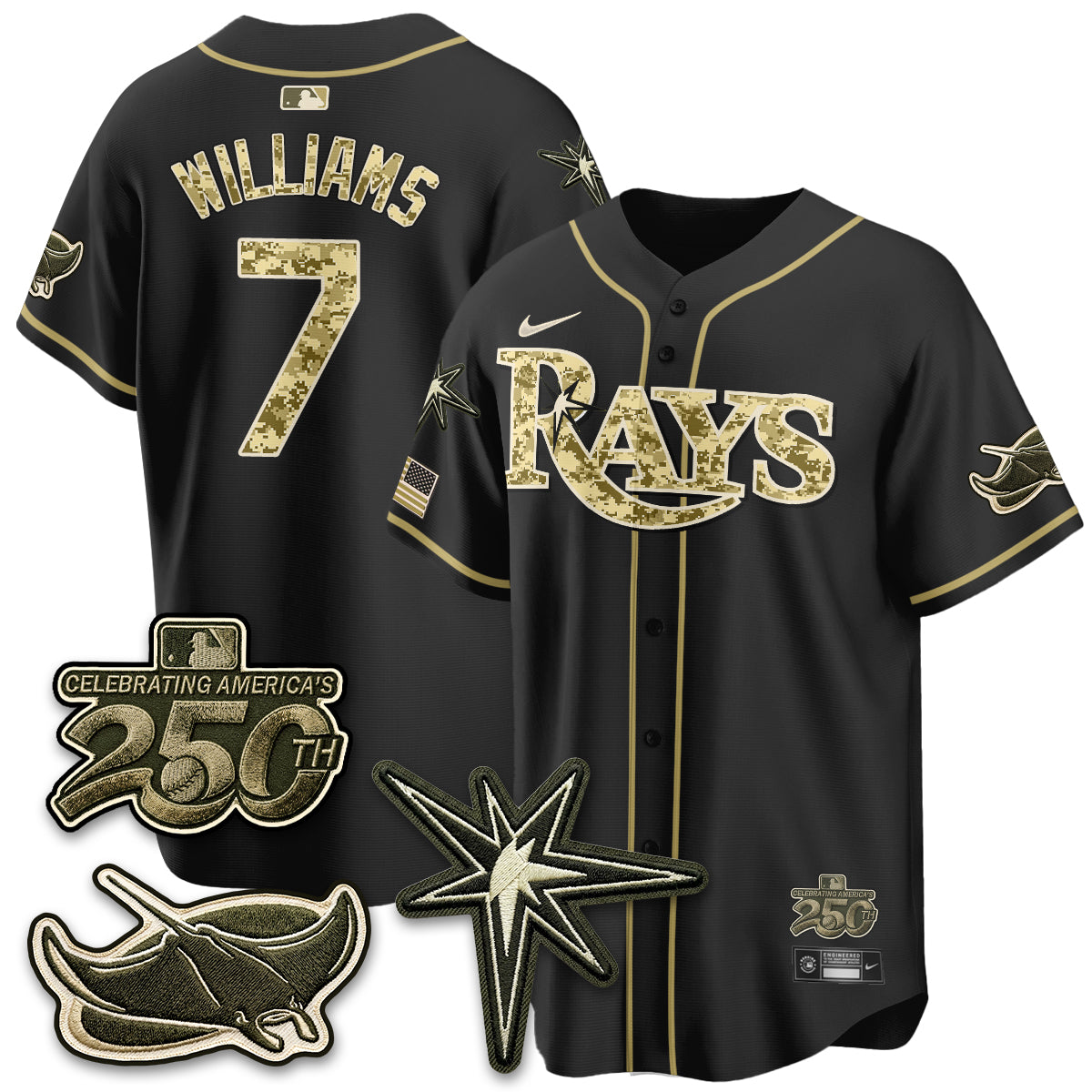 Tampa Bay Rays 2026 Armed Forces Day Jersey V2 - Stitched