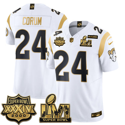 Los Angeles Rams SBowl Champs Gold Vapor Jersey - Stitched