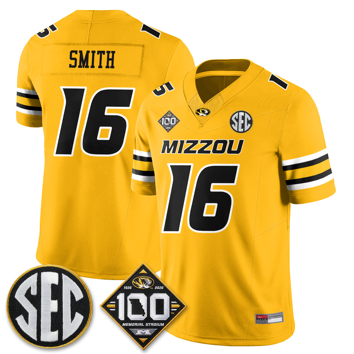 Missouri Tigers 100th Anniversary of Memorial Stadium Vapor Jersey - Stitched
