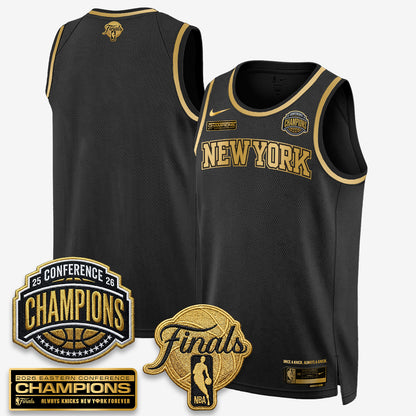New York Knicks 2026 NBA Eastern Conference Champions White Gold Edition Jersey - Stitched