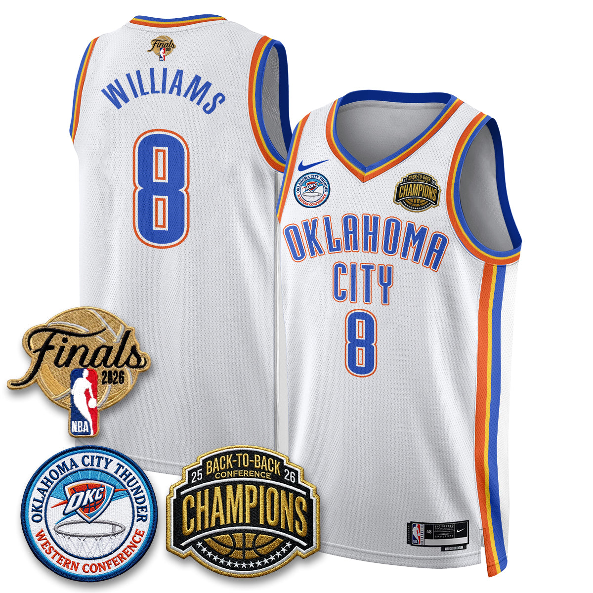 Oklahoma City Thunder 2026 NBA Western Conference Champions Vapor Jersey - Stitched