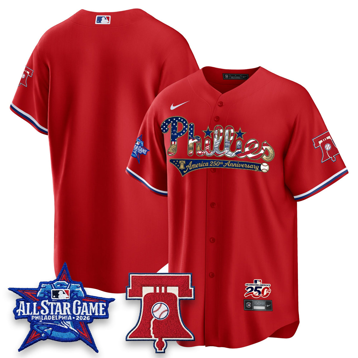 Philadelphia Phillies 2026 Independence Day USA Vapor Limited Jersey - Stitched
