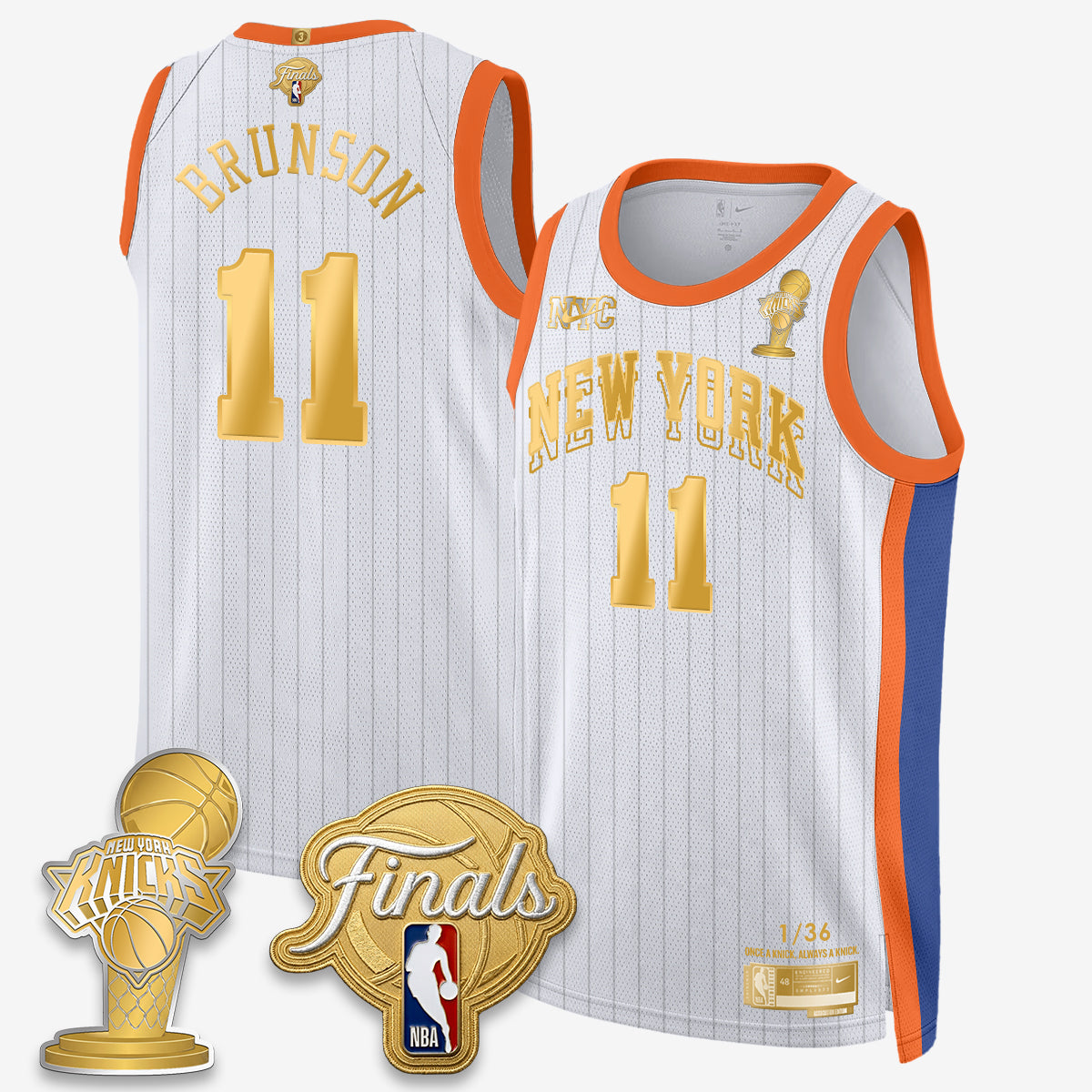 Jalen Brunson New York Knicks 2026 NBA Finals Champions Gold Standard Basketball Jersey - Limited Edition - Stitched