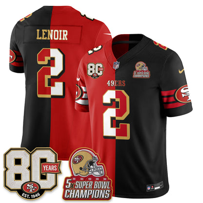 San Francisco 49ers Split Style Vapor Jersey - Stitched