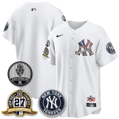 New York Yankees Independence Day USA Vapor Limited Jersey - Stitched