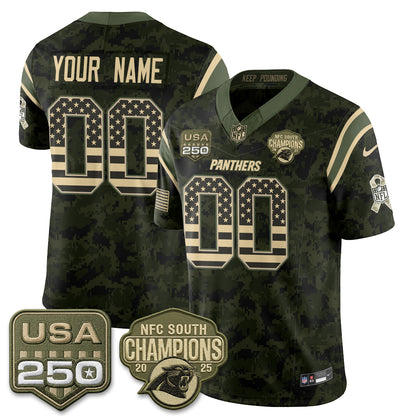 Carolina Panthers 2026 Salute To Service Edition Vapor Custom Jersey - Stitched