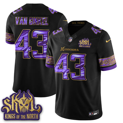 Minnesota Vikings Fangear Edition Warrior Skol Patch Vapor Jersey - Stitched
