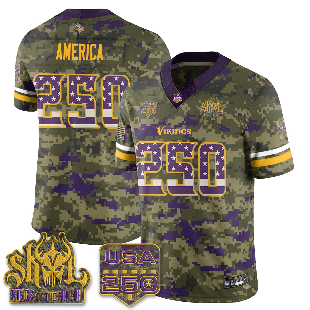 Minnesota Vikings 2026 Salute to Service Edition Vapor Jersey - Stitched