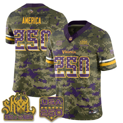 Minnesota Vikings 2026 Salute to Service Edition Vapor Jersey - Stitched