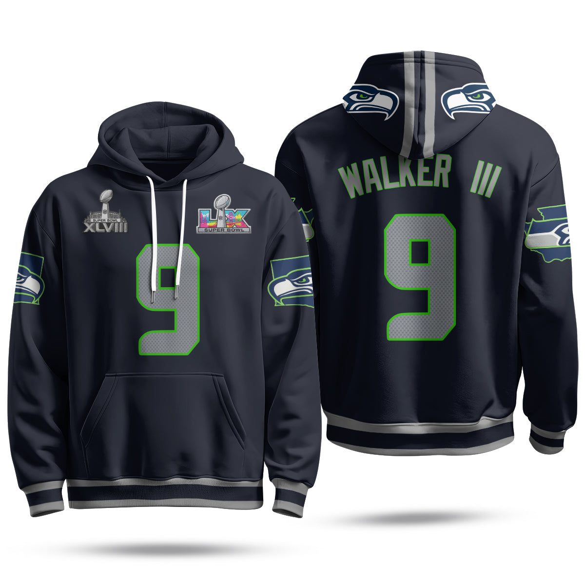 Seattle Seahawks S.Bowl Champs Hoodie - Stitched
