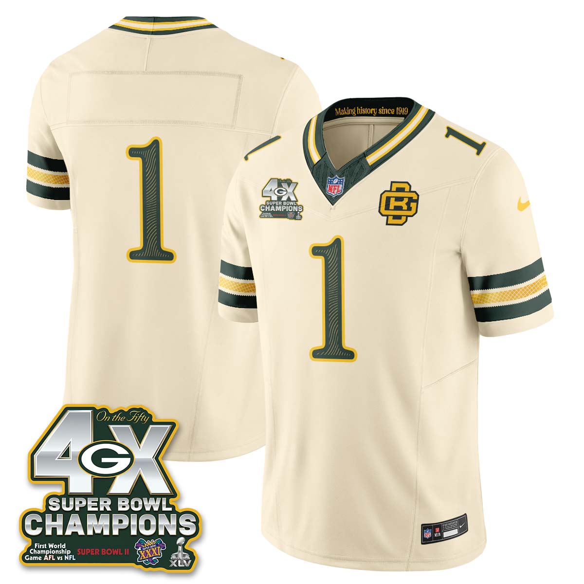 Green Bay Packers 2026 Rivalries 4X Champs Vapor Jersey - Stitched