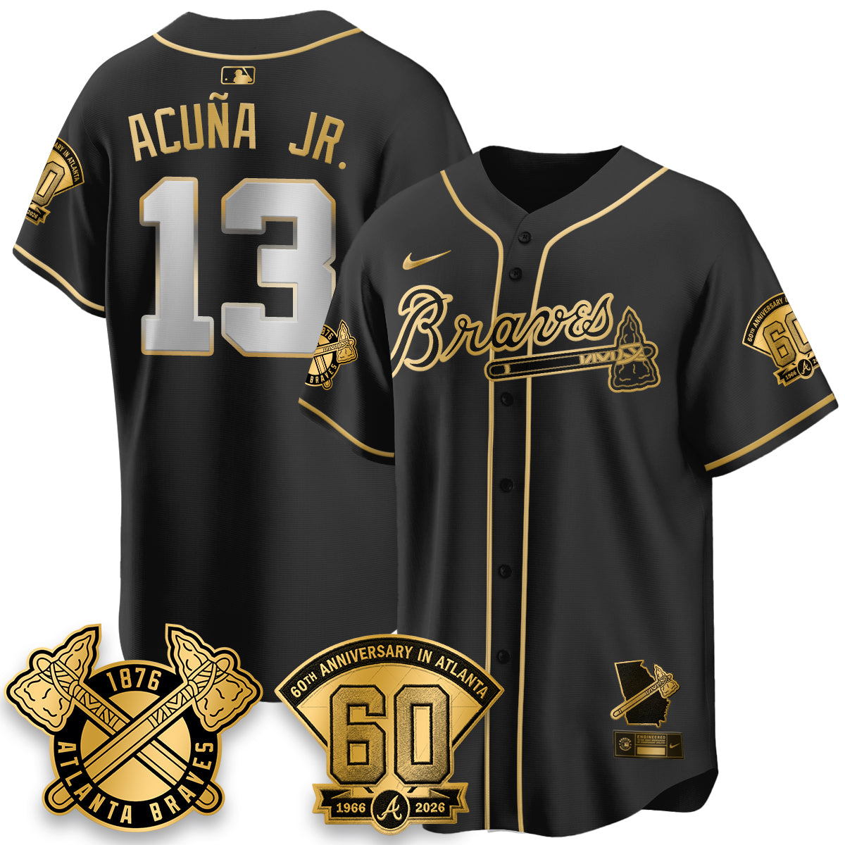 Atlanta Braves 60th Anniversary Silver Edition Vapor Limited Jersey - All Stitched