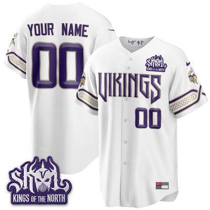 Minnesota Vikings 2026 Rivalries Edition Baseball Vapor Custom Jersey - Stitched