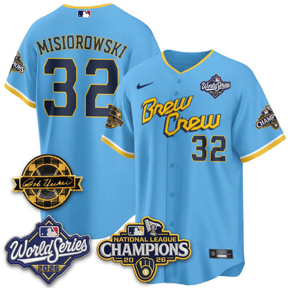 MIL 2026 NL Champions - Bob Uecker Patch Vapor Jersey - Stitched-NQD.