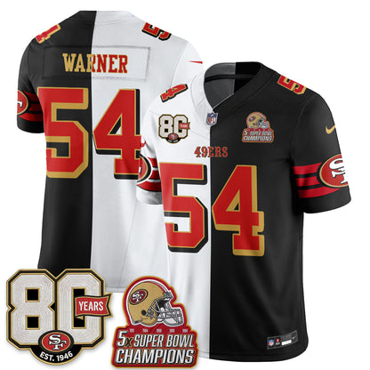 San Francisco 49ers Split Style Vapor Jersey - Stitched