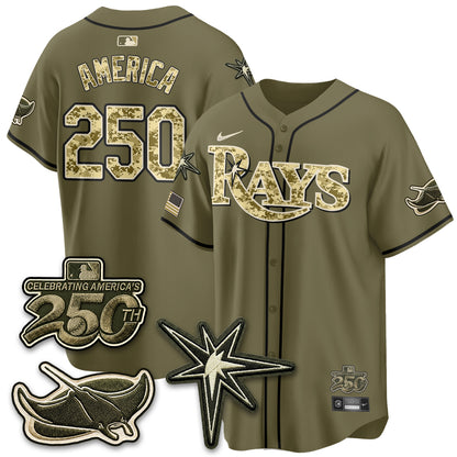Tampa Bay Rays 2026 Armed Forces Day Jersey V2 - Stitched