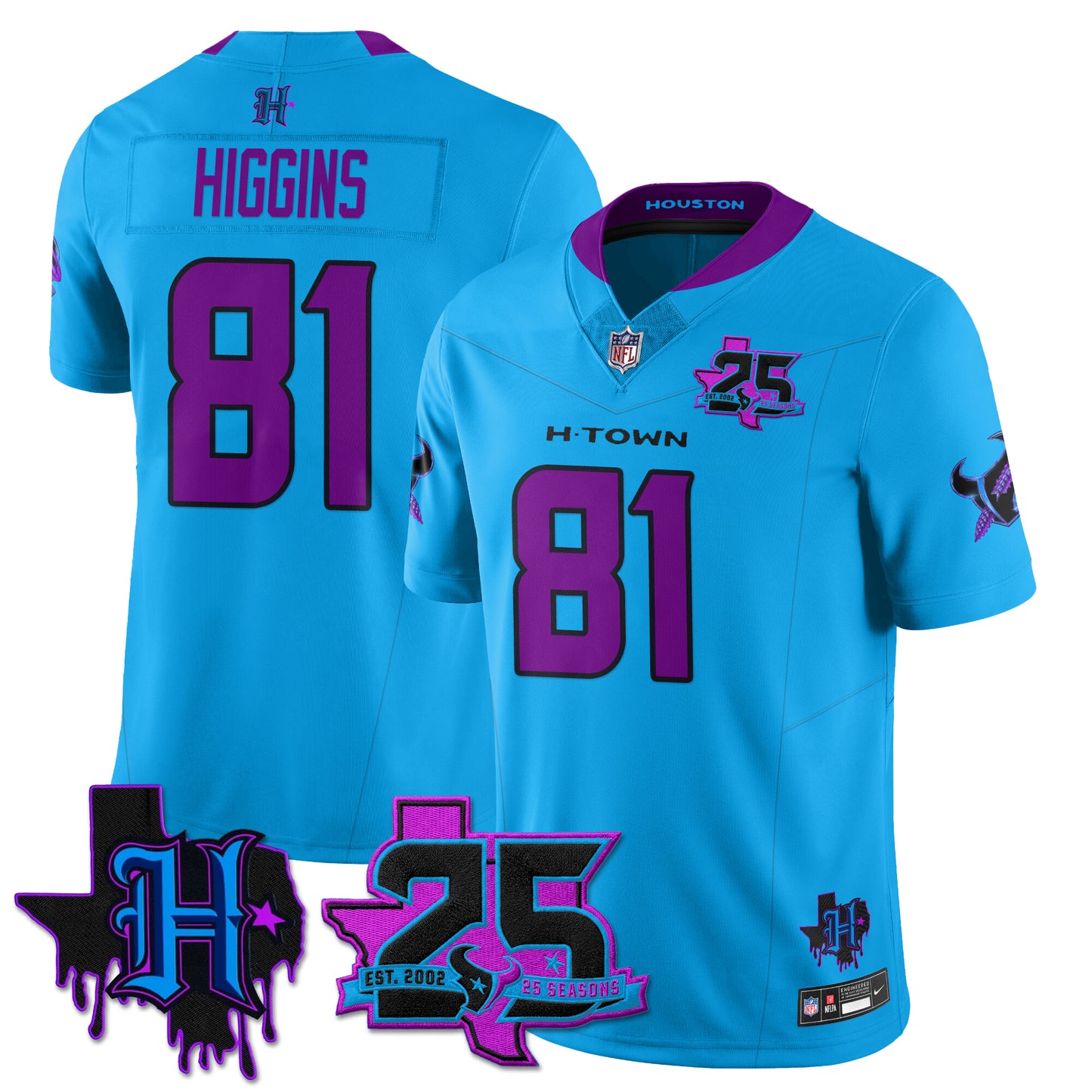 Houston Texans 25th Seasons in 2026 DJ Screw Vapor Limited Jersey - All Stitched