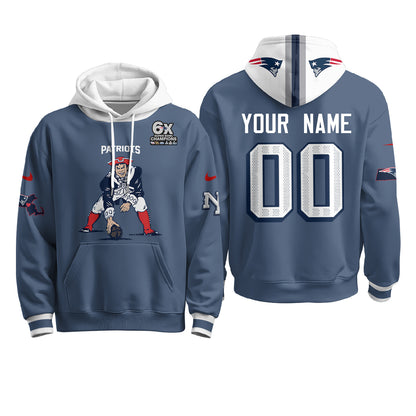 New England Patriots Minuteman Edition Custom Hoodie - Stitched