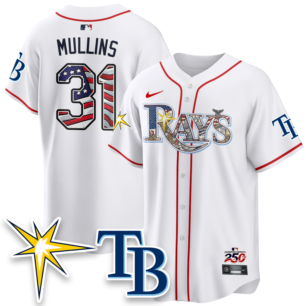 Tampa Bay Rays Independence Day USA 2026 Vapor Limited Jersey - Stitched