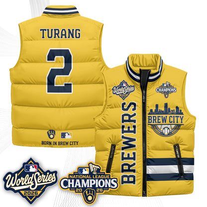 Milwaukee Brewers 2026 NL Champions Puffer Vest - Printed