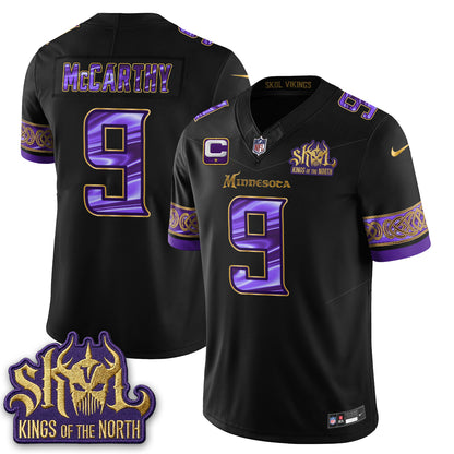 Minnesota Vikings Fangear Edition Warrior Skol Patch Vapor Jersey - Stitched