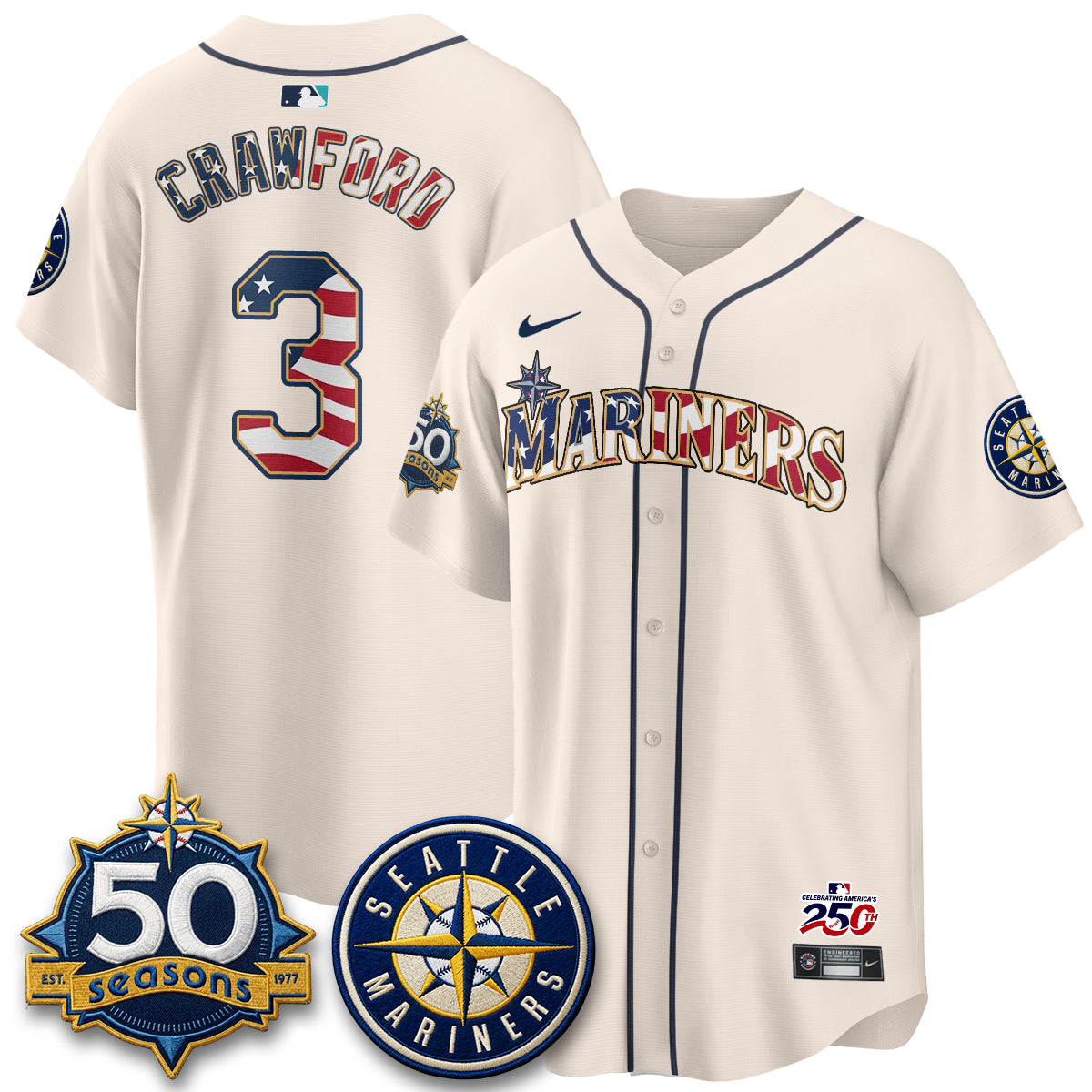 Seattle Mariners Americana 2026 Vapor Limited Jersey - Stitched