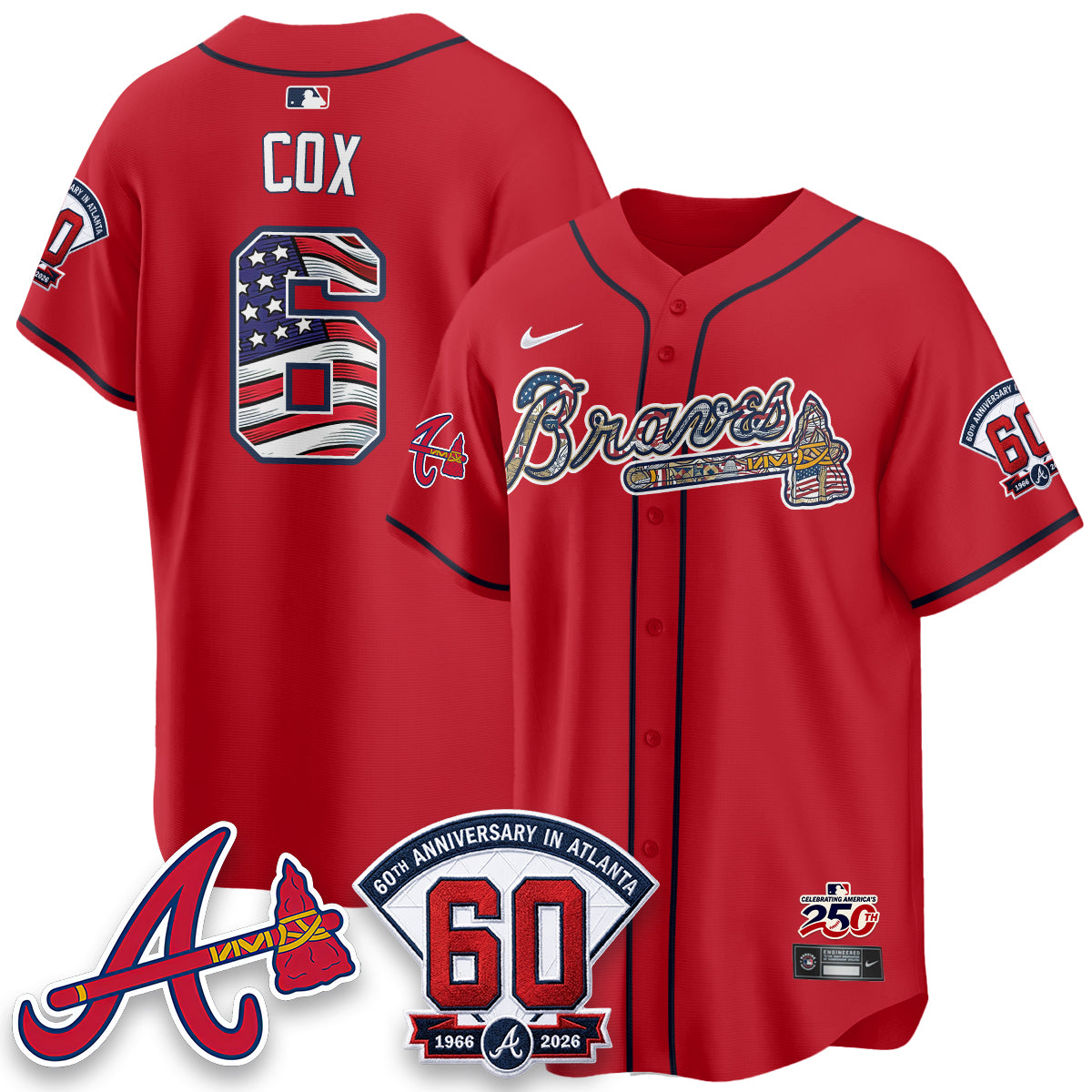 Atlanta Braves 2026 Independence Day USA Vapor Limited Jersey - Stitched