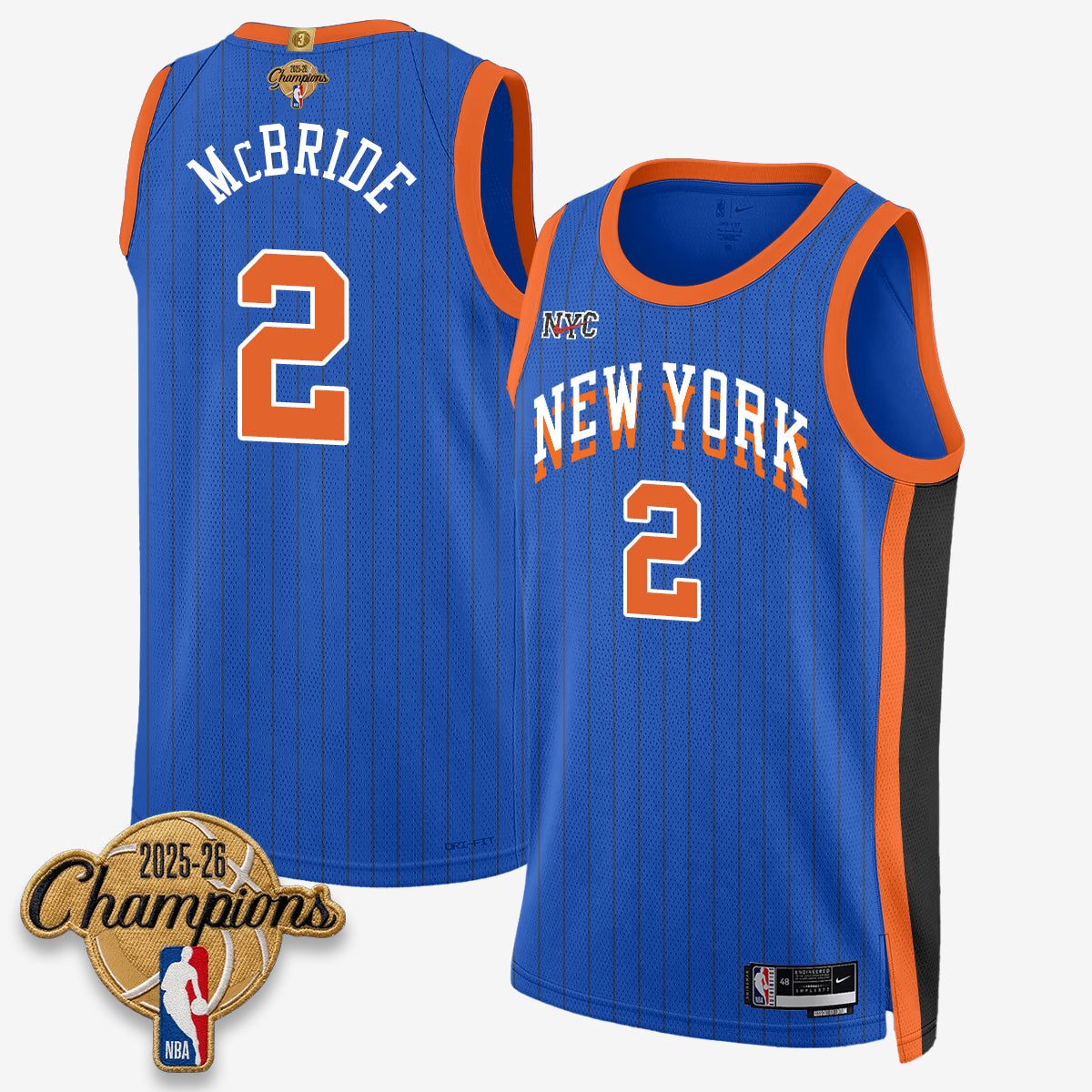 New York Knicks 2026 Basketball Champions Vapor Jersey V2- Stitched
