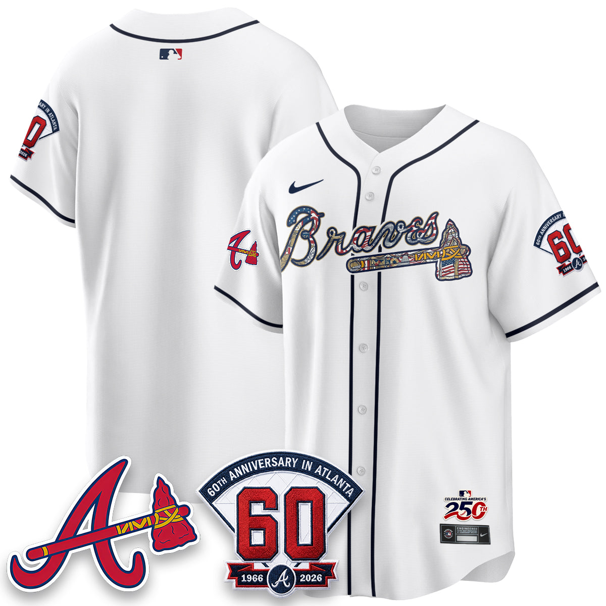 Atlanta Braves 2026 Independence Day USA Vapor Limited Jersey - Stitched
