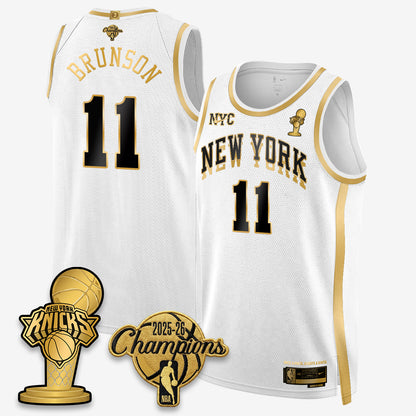 New York Knicks 2026 NBA Champions Gold Edition Vapor Jersey - Stitched